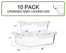 MCIRCO 13oz glass container with snap lid for single portions