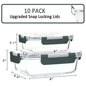MCIRCO glass meal prep 13oz containers for compact portions and fresh meals.