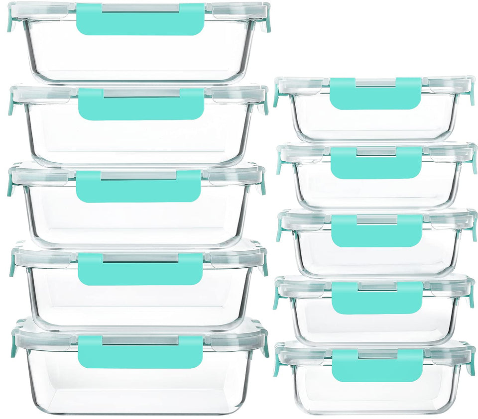 MCIRCO glass 34oz meal prep container with lid for batch cooking and easy storage