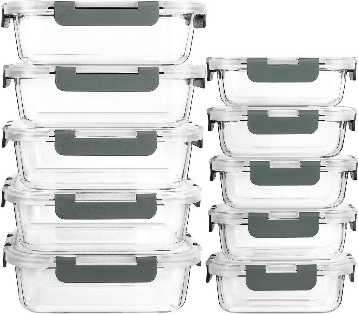 MCIRCO glass meal prep 34oz containers for easy portioning and reheating.