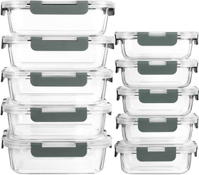 MCIRCO glass meal prep 34oz containers for easy portioning and reheating.