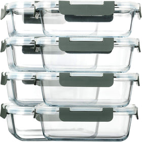 M MCIRCO glass meal prep 8-pack 30oz containers with lids for organized portions.