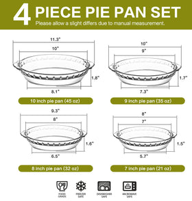 MCIRCO 8 inch glass pie plate with deep sides for generous fillings