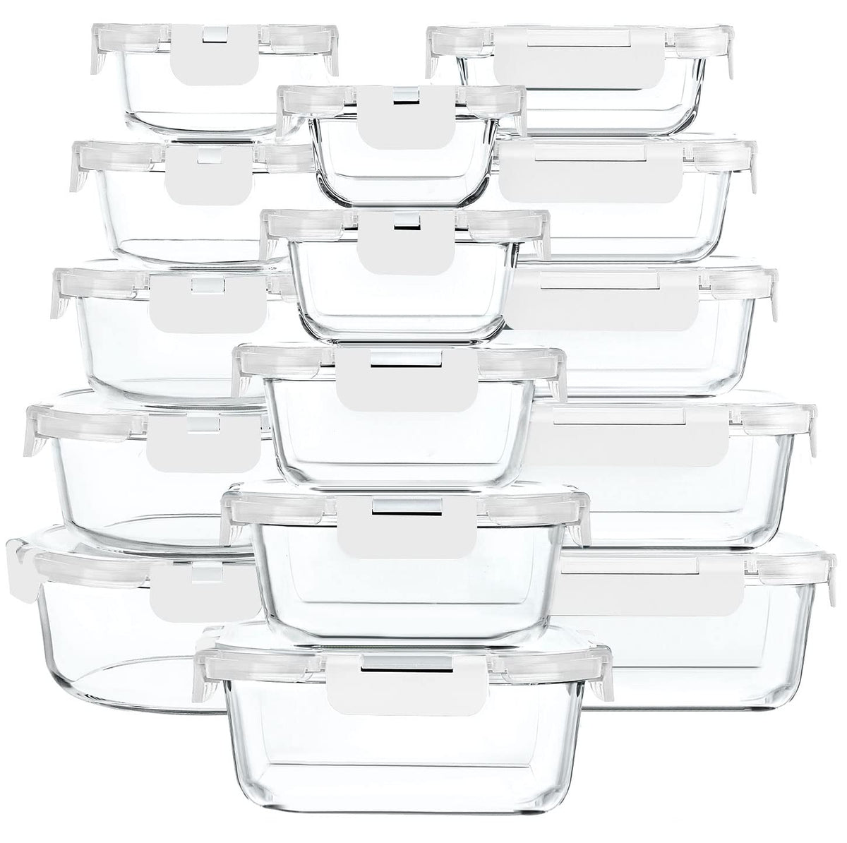 MCIRCO glass storage set with lids for organized pantry and leftovers.