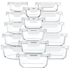 MCIRCO glass storage set with lids for organized pantry and leftovers.