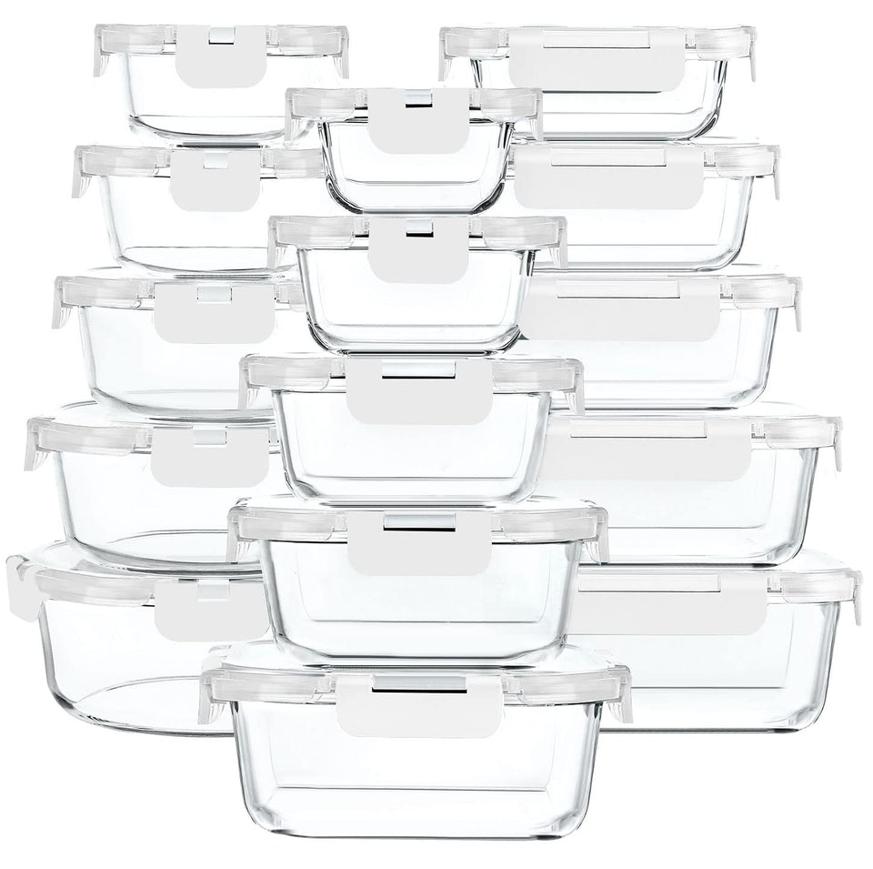 MCIRCO glass storage set with lids for organized pantry and leftovers.