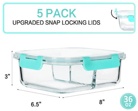 MCIRCO container lids with silicone seals prevent leaks during meal prep