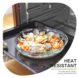 MCIRCO stackable glass pie dishes saving cabinet space