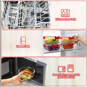 MCIRCO stackable glass storage containers save fridge space.