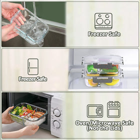 M MCIRCO stackable glass storage demonstrating organized fridge space