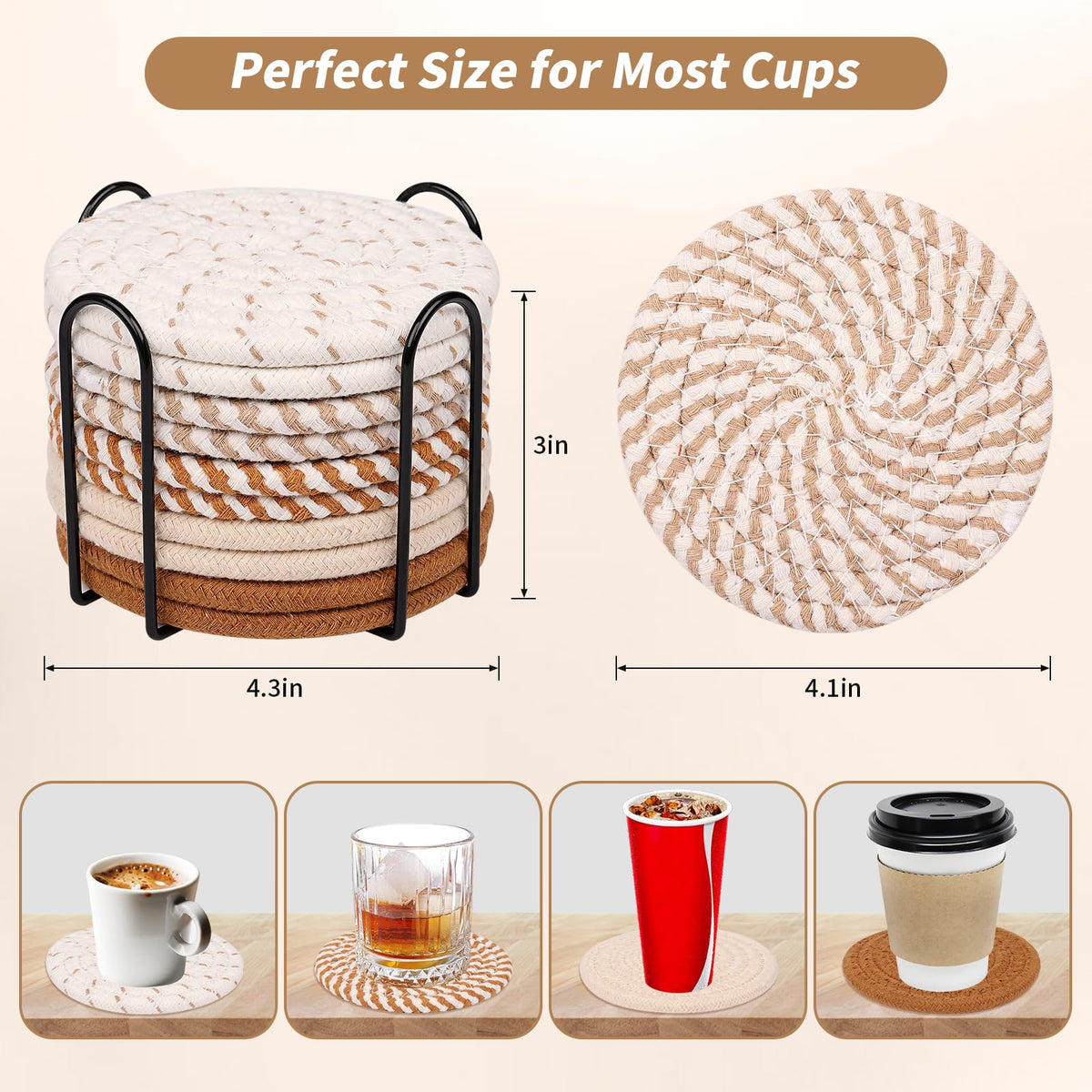 Mckanti minimalist decor coasters elevate tabletops with subtle texture.