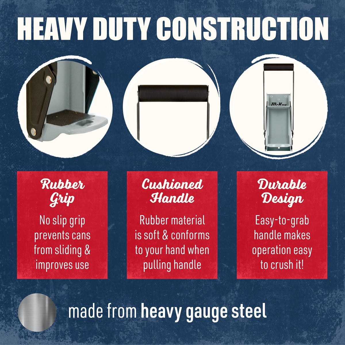 McKay 16oz aluminum can crusher in gray for quick crush.