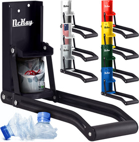 McKay 16oz can crusher mounted on wall saves space and streamlines recycling.