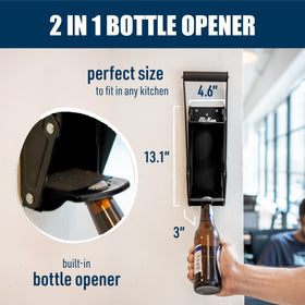 Built-in bottle opener on the McKay unit adds convenient post-crush use.