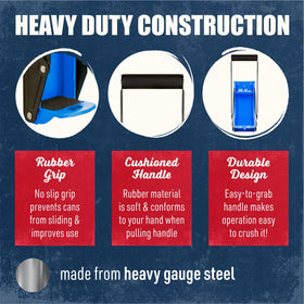McKay convenient wall-mount design keeps can crushing within reach for faster recycling.