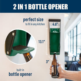 McKay crusher handle action shown for effortless down-push can crushing.