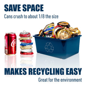 McKay easy two-part mechanism makes crushing cans quick and simple.