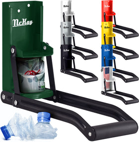McKay heavy-duty wall-mounted can crusher secured on a solid surface for easy recycling.