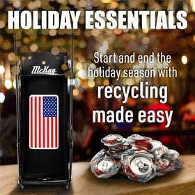 Patriotic McKay setup keeps recycling area tidy.