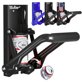 McKay wall-mount can crusher handles 16oz and 12oz cans for efficient recycling.