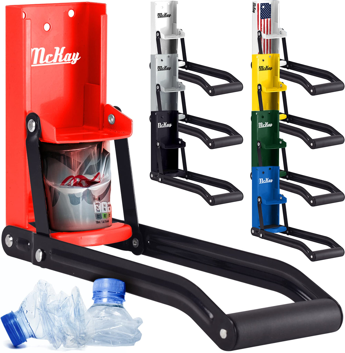 McKay wall-mounted red can crusher for convenient recycling