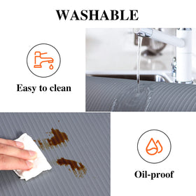 Mcrbeay drawer organization liner helps prevent spills and keep drawers tidy