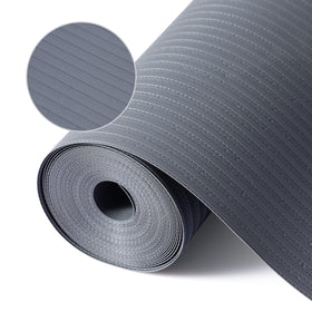 Mcrbeay shelf liner non-adhesive striped surface prevents slipping on shelves.