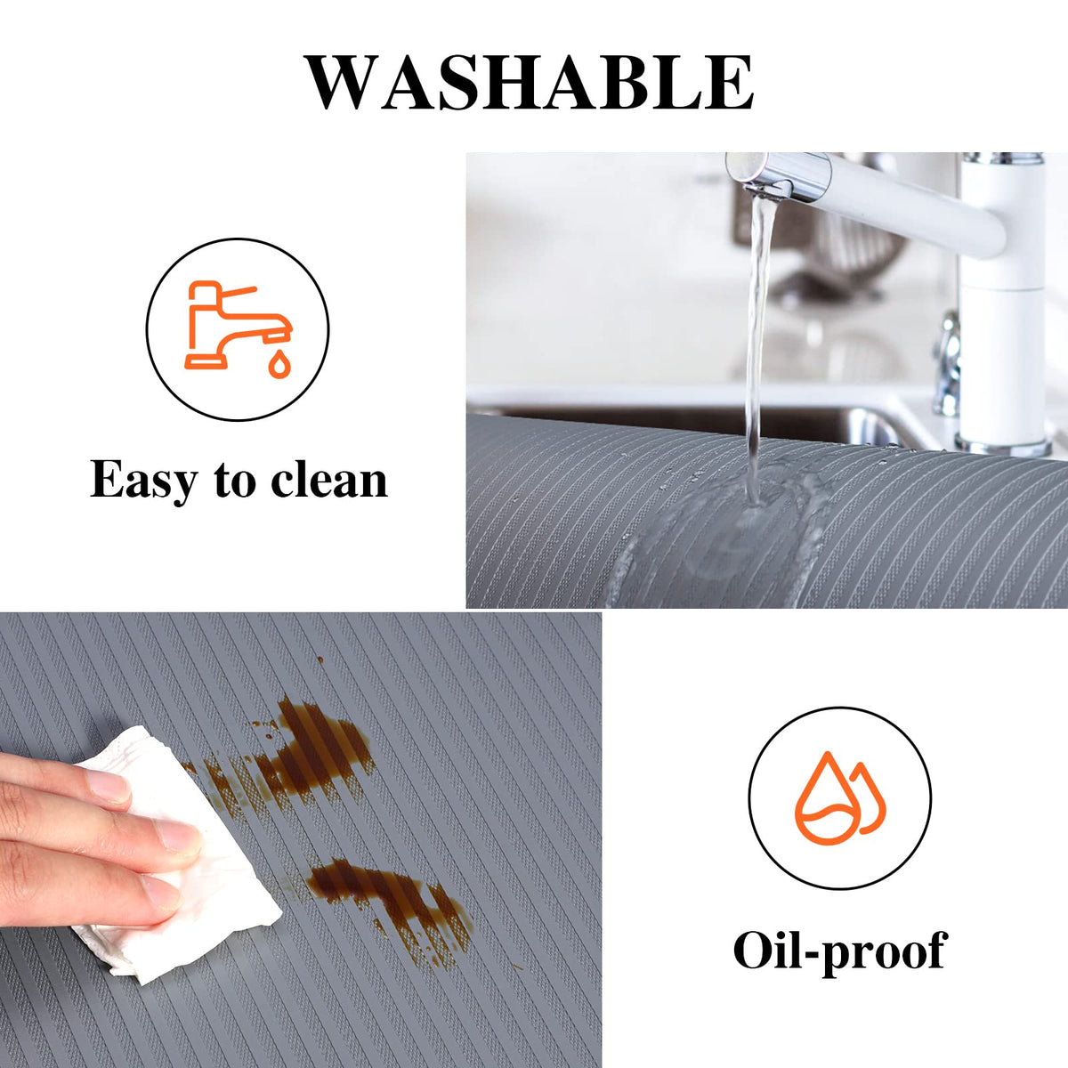 Mcrbeay waterproof shelf liner protecting shelves from spills