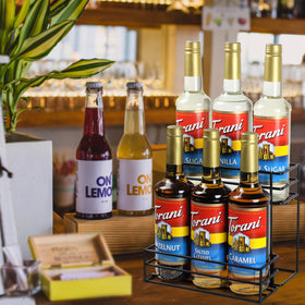MCSAPIL syrup organizer keeps syrups within reach for cafe-at-home vibes.