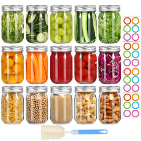 Mcupper 16oz regular-mouth mason jar with airtight lid for long-lasting freshness.
