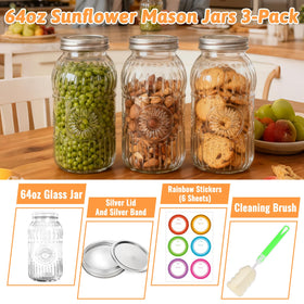 Mcupper wide-mouth jar with airtight lids for secure preservation