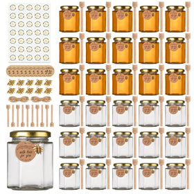 Mcupper 6oz honey jar with dipper for elegant favors