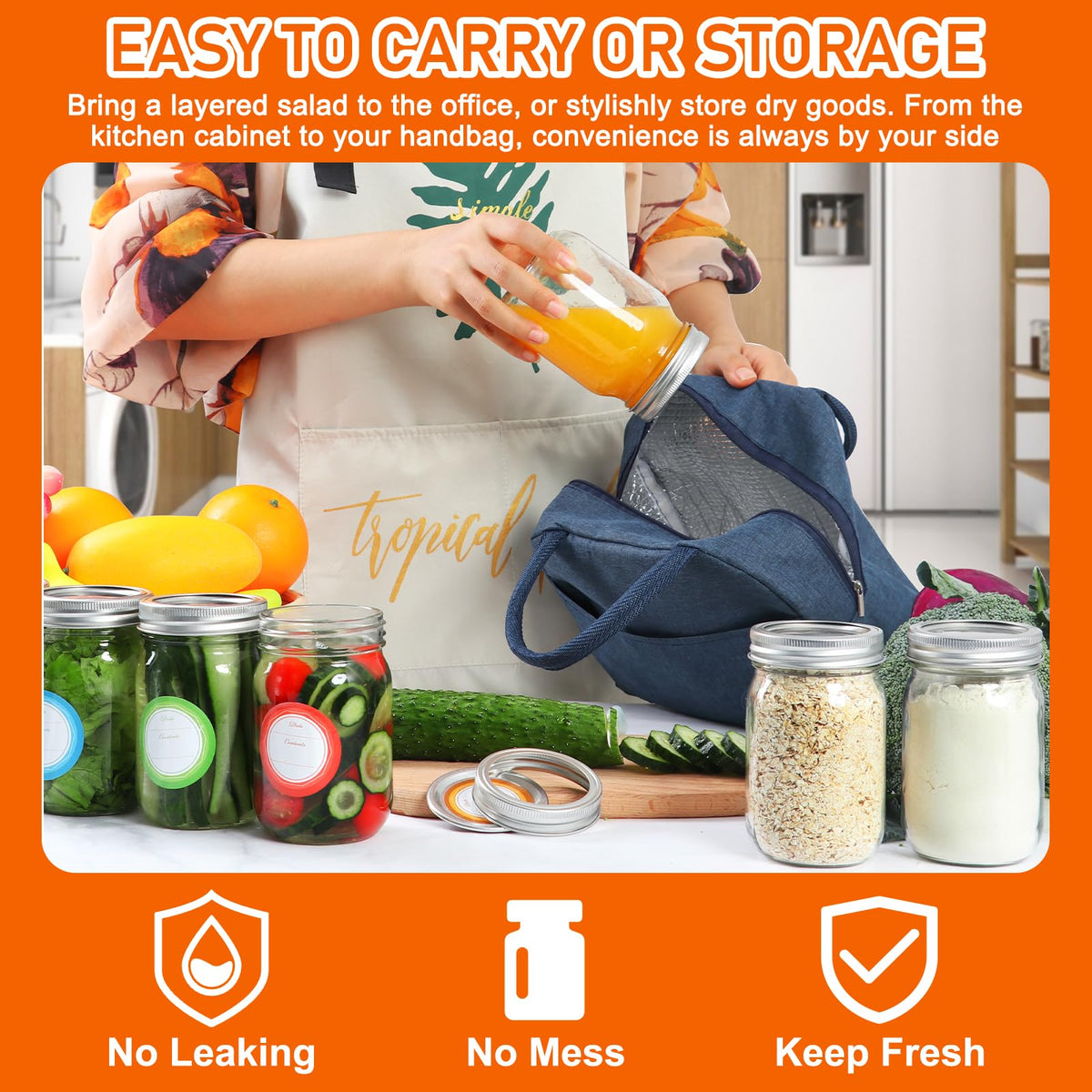 Mcupper airtight lid band with silicone gasket for leak-proof storage of liquids and dry goods.