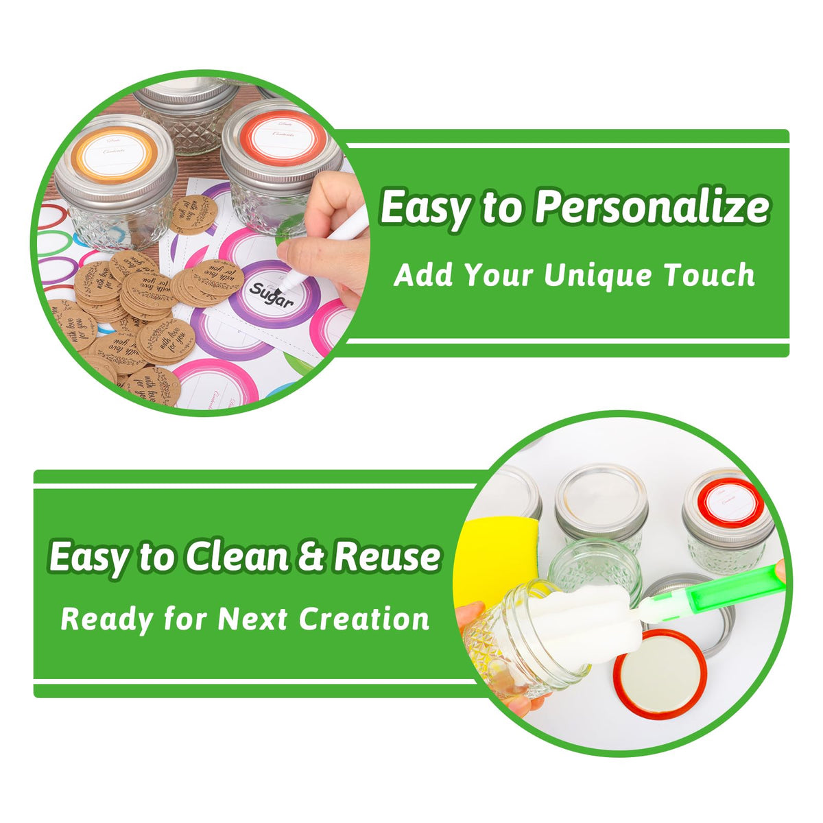 Mcupper dishwasher-safe and freezer-friendly jars suit a range of uses.