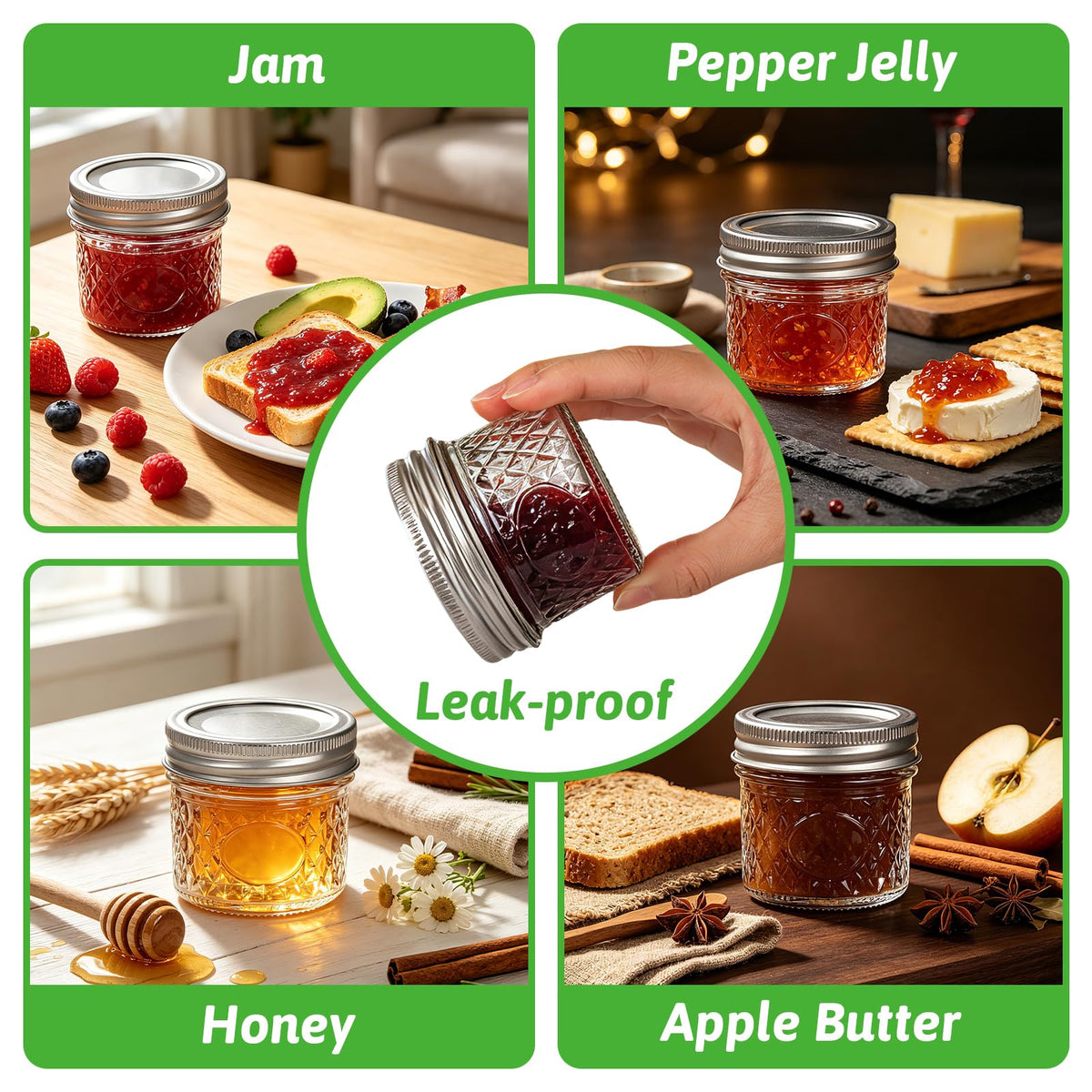 Mcupper regular-mouth 4 oz jar ideal for small-batch foods and snacks.