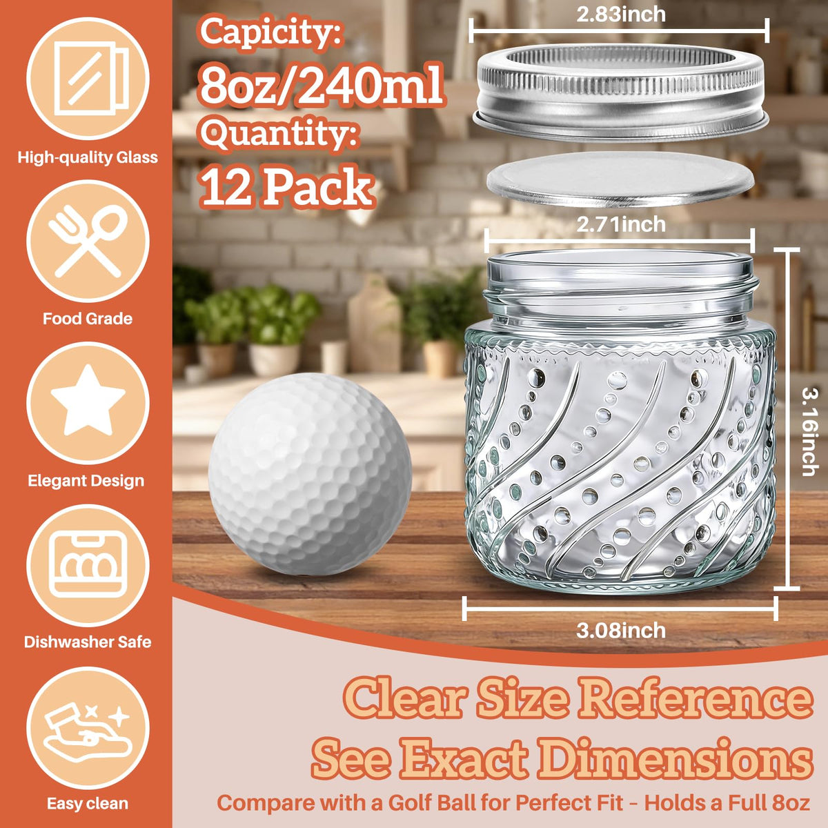 Mcupper jar set with silver lids and bands for airtight freshness.