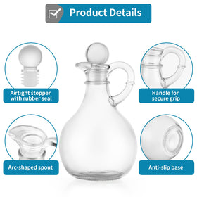 MDLUU airtight stopper cruet with rubber seal to help preserve freshness