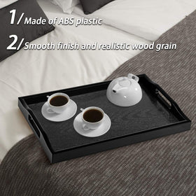 MDLUU tray with flowers, candles, and glassware in black for ambience