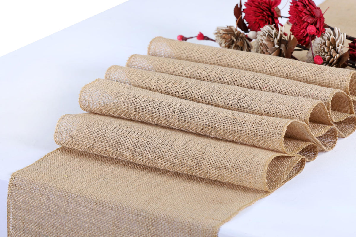 MDS natural jute runner for boho-decor elevates festive dining.
