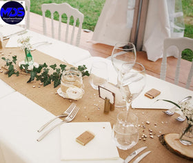 MDS eco-friendly burlap runner crafted from natural fibers.