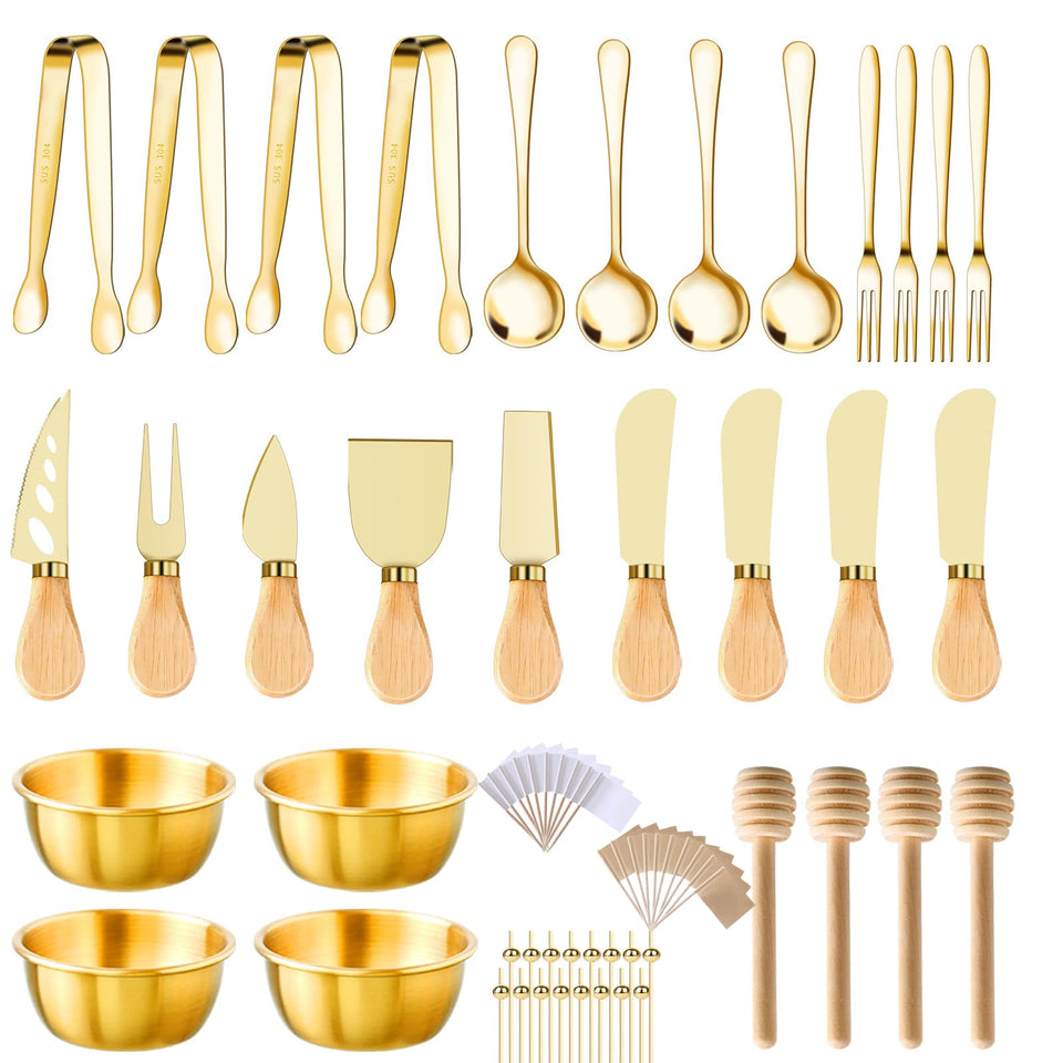MDSPLPIY gold charcuterie boards accessories for elegant entertaining