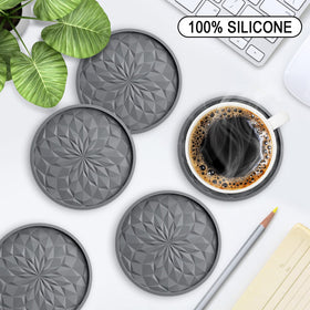 ME.FAN deep-tray design coaster captures overflow for mugs and glasses.