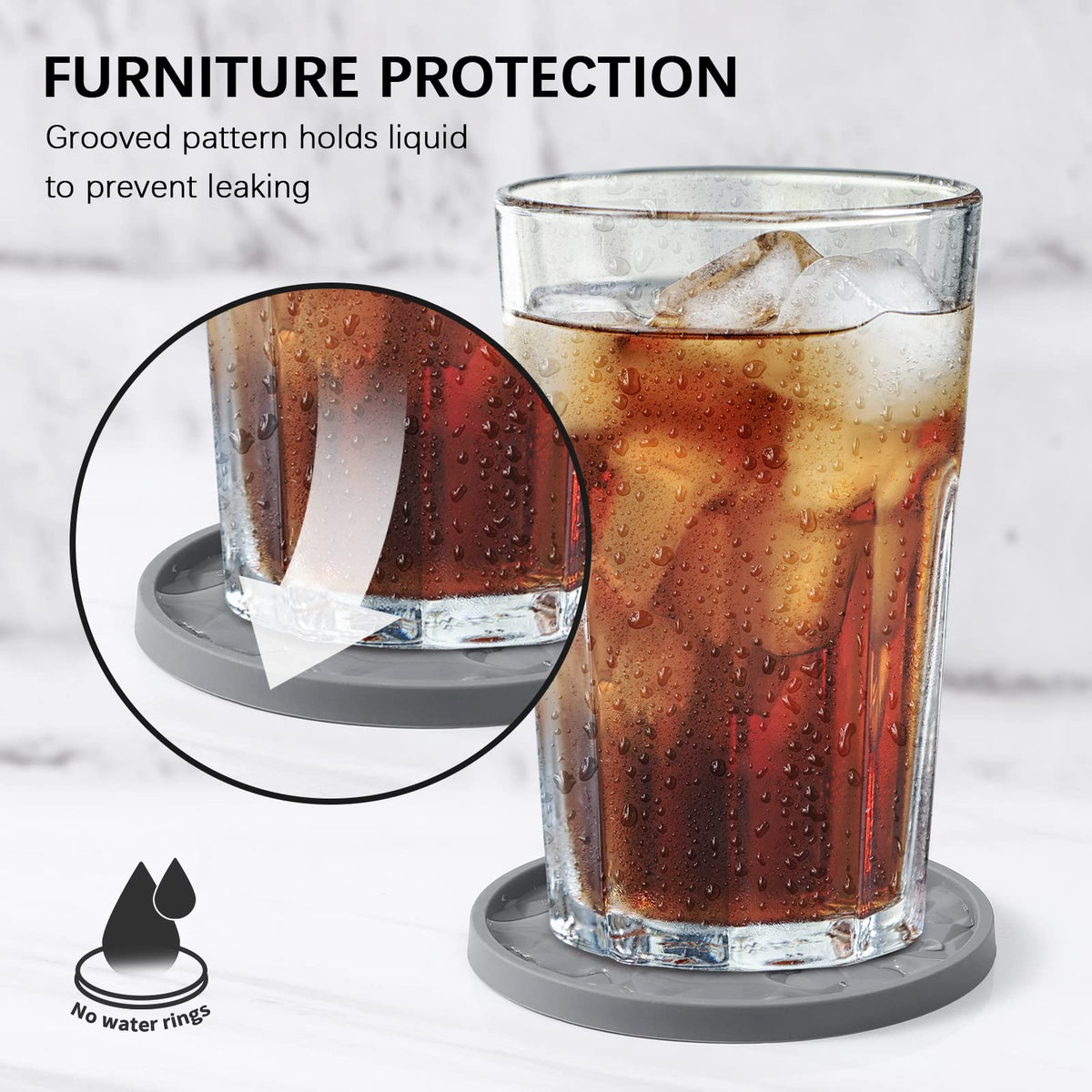 ME.FAN coasters protect table surfaces from heat and moisture.