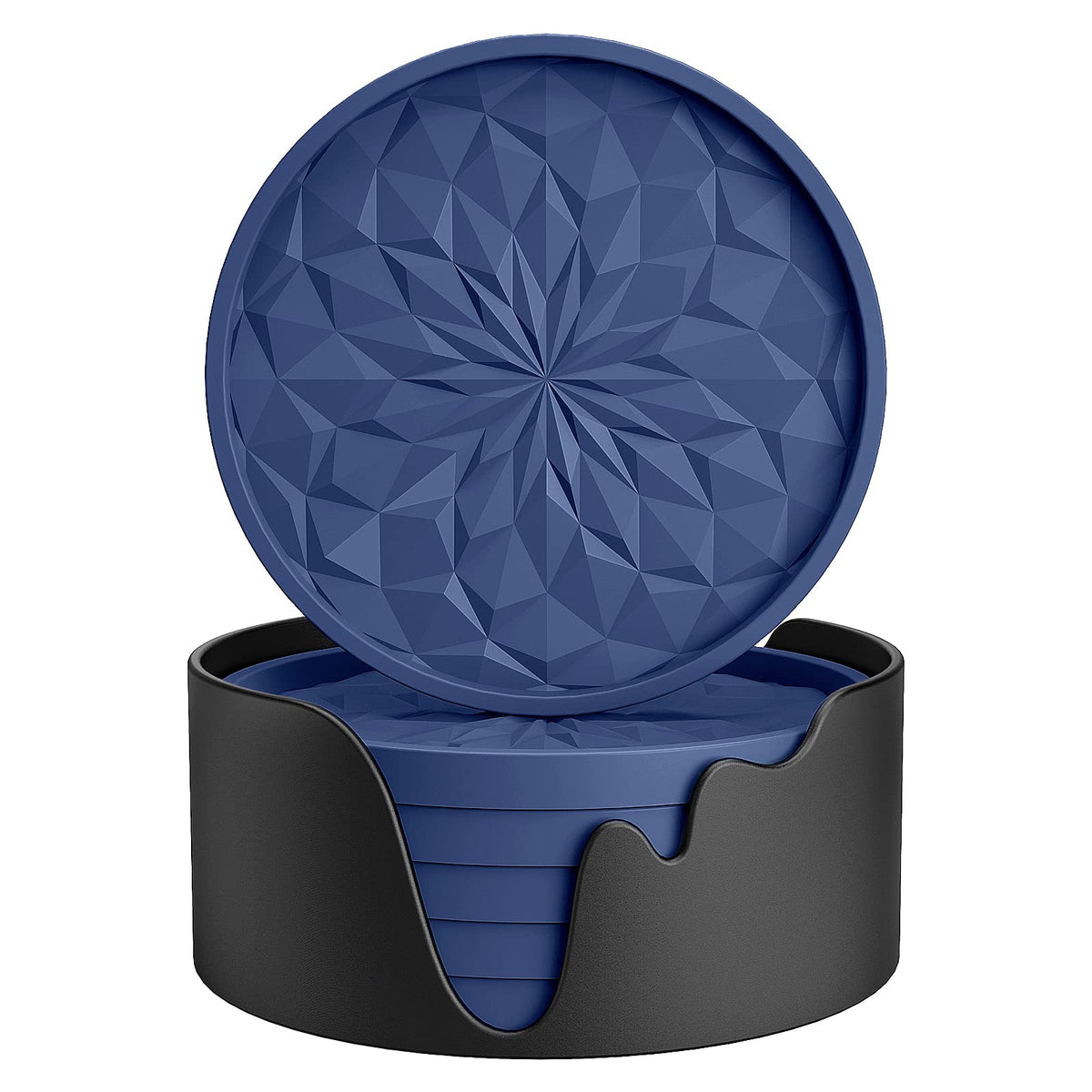 ME.FAN silicone coasters with holder keep desks organized and protected.