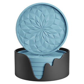 ME.FAN silicone coasters with deep tray protect surfaces from spills.
