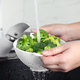 Meadow Lane colander made from BPA-free food-grade plastic for safe tasks.