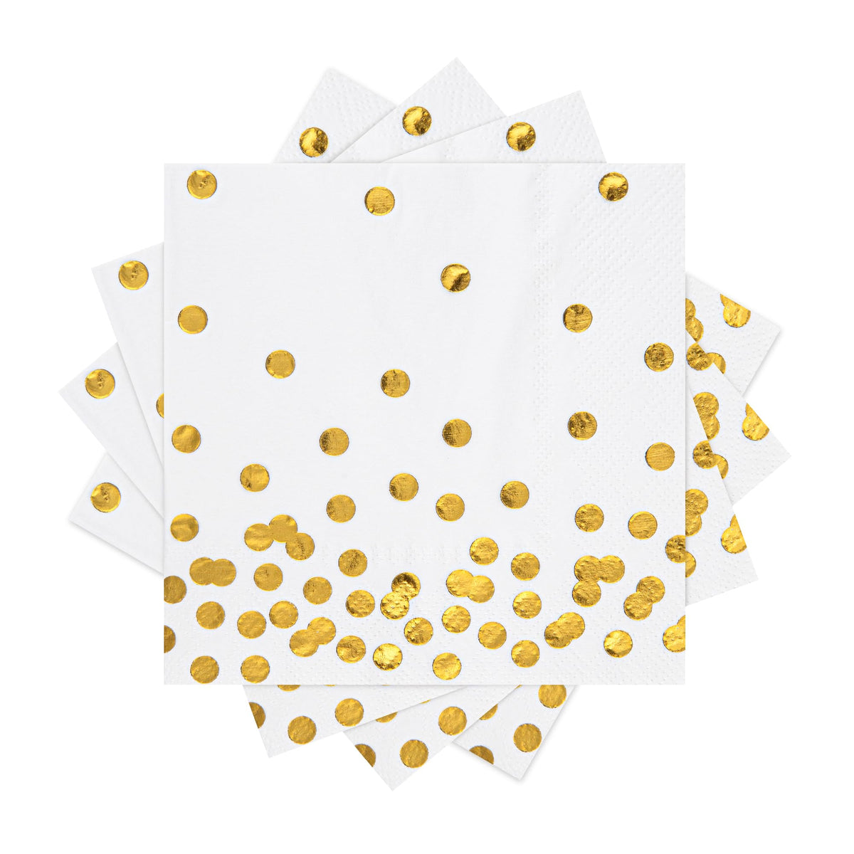 Mealivos cocktail napkins 5x5 with gold foil ideal for drinks and desserts.
