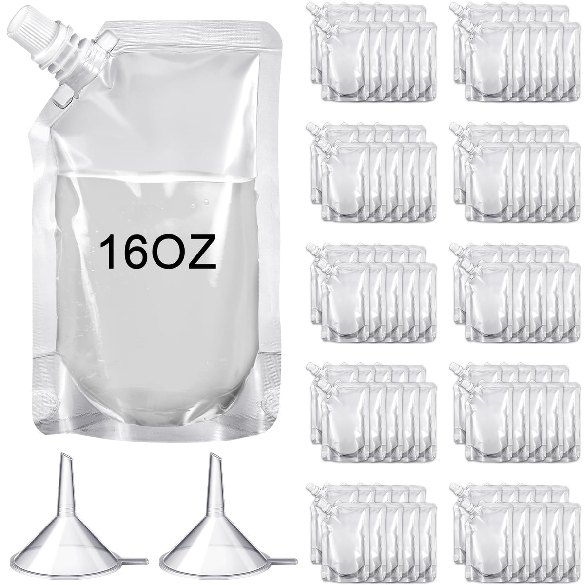 Meanplan 16oz reusable juice pouch with funnel for leak-free storage
