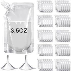 Meanplan clear juice pouches for spill free storage of drinks and sauces