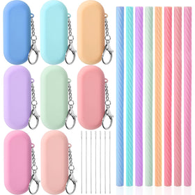 Meanplan 8-set silicone travel straws with cases for cruise gear and on-the-go sipping.